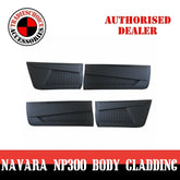 TRADIESCHOICE Side Door Body Moulding Cladding Trim for Nissan Navara NP300 | Matte Black Finish